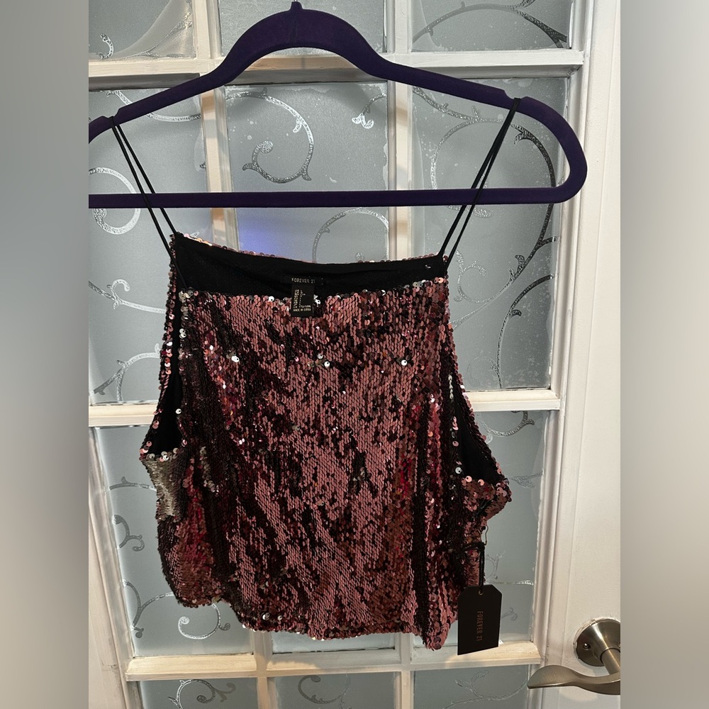 Forever 21 Sequin Pink Top
